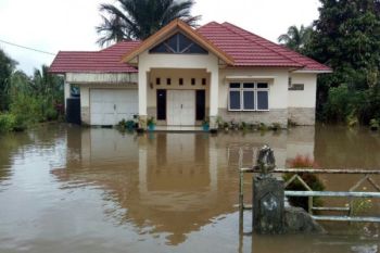 Desa di Gunung Timang Masih Terendam Banjir