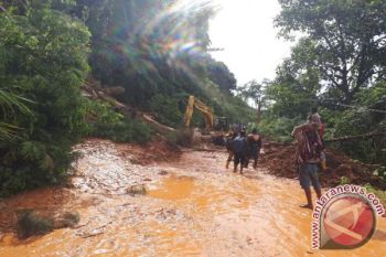 Dua alat berat bersihkan longsor di Tentena 