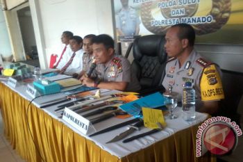 Polresta Manado ungkap belasan kejahatan bersenjata tajam 