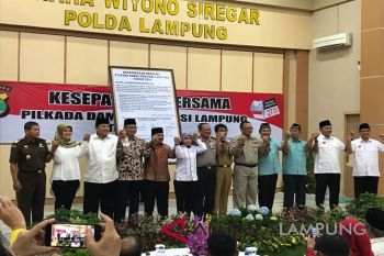 Empat pasang cagub Lampung sepakati Pilkada Damai