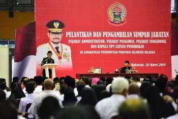 Gubernur lantik 1.261 pejabat lingkup Pemprov Sulsel