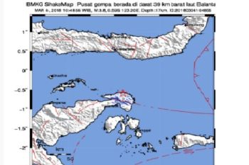 Banggai diguncang gempa 3,8 sr