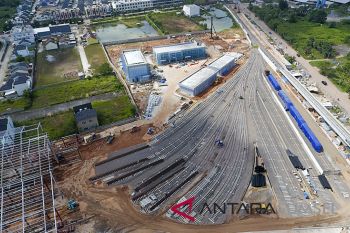 Kereta LRT Sudah Berada Di Depo Jakabaring