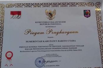 Barito Utara raih penghargaan pemerintahan terbaik dari Kememdagri