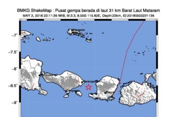 Mataram diguncang gempa bumi 3,3 skala Richter