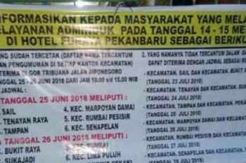 2.000 KTP-e Perekaman Massal Posko Pekanbaru Dibagikan