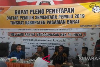 KPU Pasaman Barat Tetapkan DPS Pemilu 2019 Sebanyak 252.083 Orang
