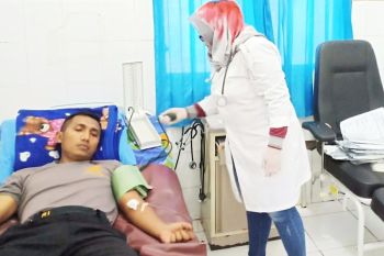 HUT  Bhayangkara, Polres Barsel  gelar donor darah