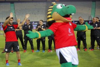 Salah tampil pada sesi latihan di Kairo