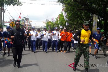 Korem 101/Antasari terjunkan prajurit Yonif 623 di ring 1 pengawalan obor Asian Games