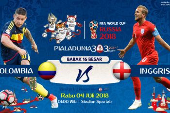 Fakta singkat mengenai pertandingan Kolombia vs Inggris