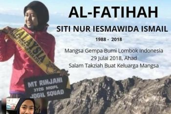 WNA korban gempa Lombok merupakan relawan Majelis Belia Malaysia