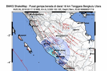 North Bengkulu jolted by 5.1 magnitude earthquake