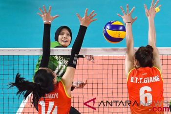 Asian Games - tim bola voli putri Indonesia kalah dari Vietnam