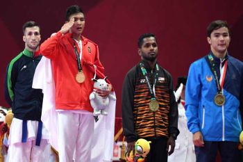 Karateka putra Indonesia raih emas Asian Games
