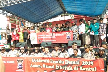 Elemen masyarakat Bantul deklarasikan "Pemilu 2019 Damai"
