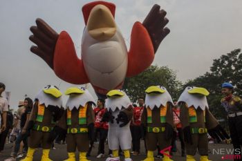 Parade Maskot Asian Para Games 2018