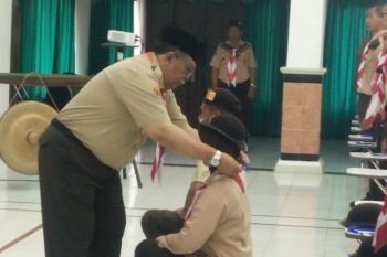 Mahasiswa baru Polbangtan Magelang digembleng kepramukaan