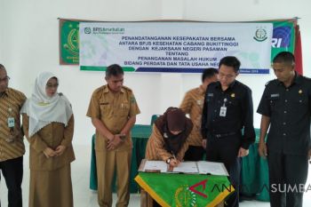 Wujudkan kepatuhan badan usaha ikuti JKN, BPJS-Kejari Pasaman teken nota kesepahaman