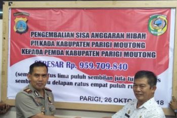 Polres parigi moutong kembalikan sisa anggaran pilkada