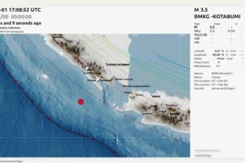 BMKG: Gempa 3,5 SR di Pesisir Barat Lampung