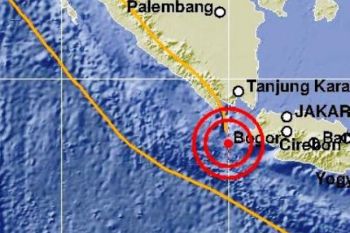 Gempa 5,2 SR di Perairan Selat Sunda