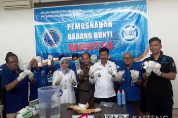 Sabu-sabu bernilai miliaran rupiah dimusnahkan BNNP Kalteng