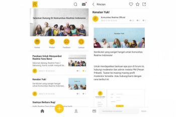 Realme liris aplikasi Community