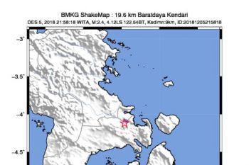 Kendari diguncang gempa 2,4 SR