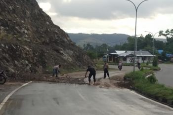 Material timbunan tutupi badan jalan di Sentani