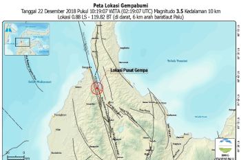Gempa 3,5 Sr guncang Palu