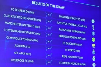 Hasil undian Liga Champions:   Real Madrid vs Ajax,  MU vs PSG dan Liverpool tantang Muenchen
