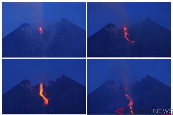 Gunung Merapi muntahkan guguran lava pijar sembilan kali