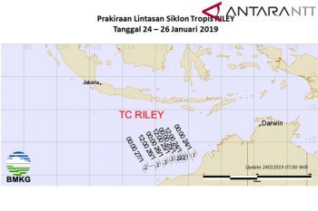 Bibit Siklon Tropis di Laut Timor melemah