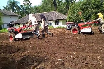 Mahasiswa Milenial Polbangtan olah lahan gunakan alsintan