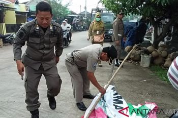 Bawaslu Batang copot puluhan bendera parpol