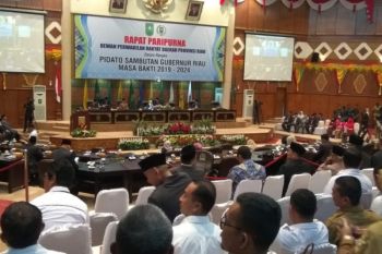 DPRD Riau gelar paripurna penyampaian visi dan misi Gubernur dan Wakil Gubernur 2019-2024