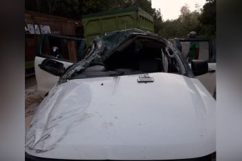 Mobil Imigrasi Palangka Raya terbalik di wilayah Barito Utara