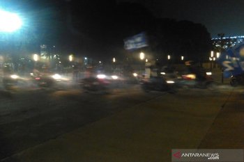 Sebelum masuk GBK,  pendukung Prabowo-Sandi pawai kendaraan bermotor