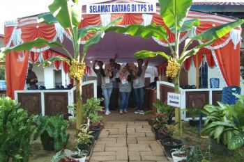 Warga hiasi TPS dengan tanaman buah dan sayur