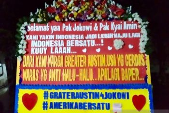 Relawan di AS kirim bunga untuk dukungan Jokowi-Ma'ruf Amin