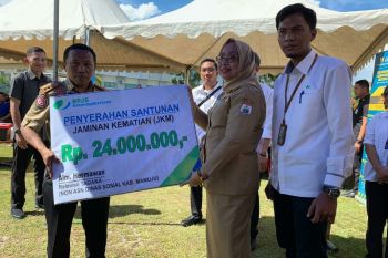 BPJS Ketenagakerjaan Sulbar berikan santunan kecelakaan kerja