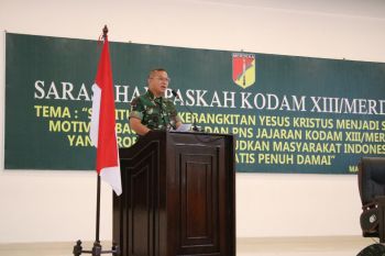 Pangdam XIII ajak memaknai Paskah dengan implementasikan dalam tugas