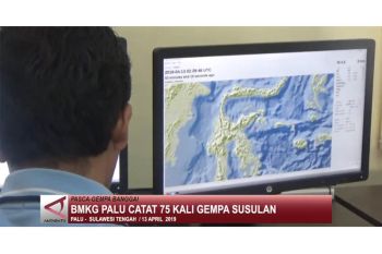 BMKG Palu catat 75 kali gempa susulan