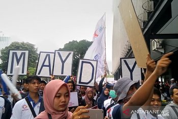 Ribuan anggota Garda Metal jaga peringatan Hari Buruh
