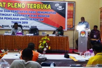 KPU Biak Numfor masih menyisakan penghitungan suara pemilu dua distrik