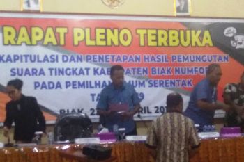 KPU Biak Numfor tetapkan Jokowi-Ma'ruf Amin raih 65.663 suara