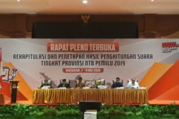 KPU NTB melanjutkan rapat pleno rekapitulasi penghitungan suara