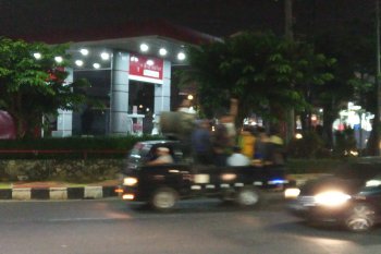 Suasana ramai pada malam takbiran di Bandarlampung