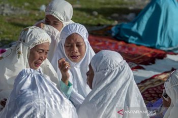Suasana lebaran di kamp pengungsian Balaroa